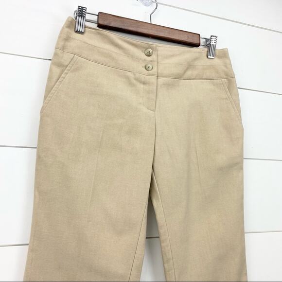 Fashionista 100% Silk Ankle Pants Mid Rise Tan Career Made In USA Women's  2‎ - Picture 4 of 11